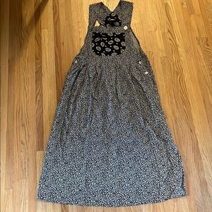 Vintage Patch Dress Chic Black and White Patterned Dress